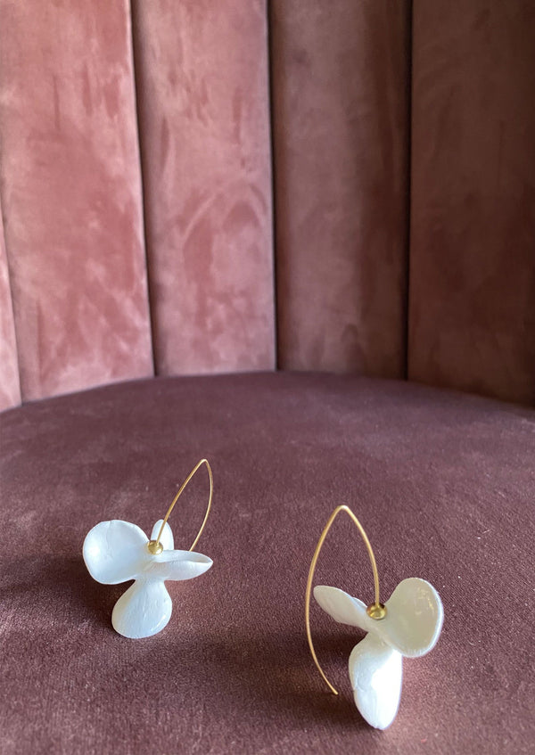 Pendientes flor de porcelana