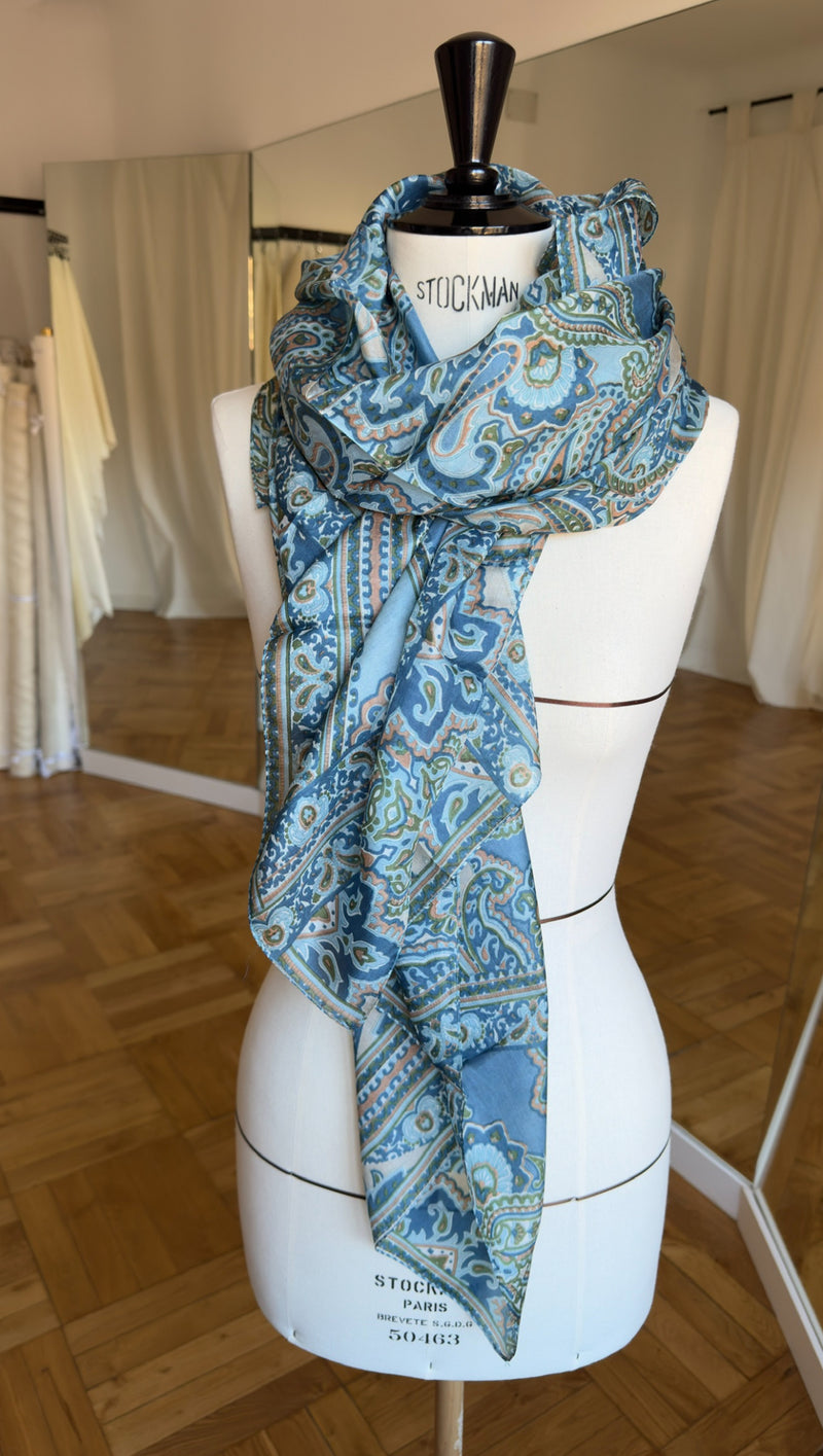 Pañuelo XL de seda y cashmere