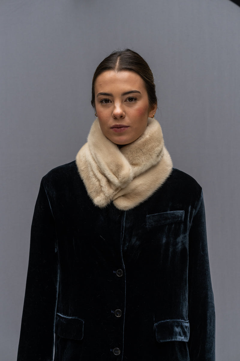 Cuello de visón Crudo doble