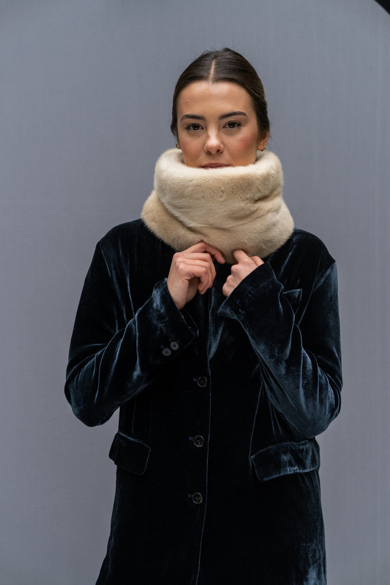 Cuello de visón Crudo doble