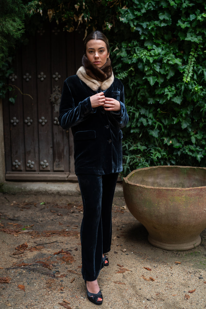 Cuello de visón Crudo y Chocolate