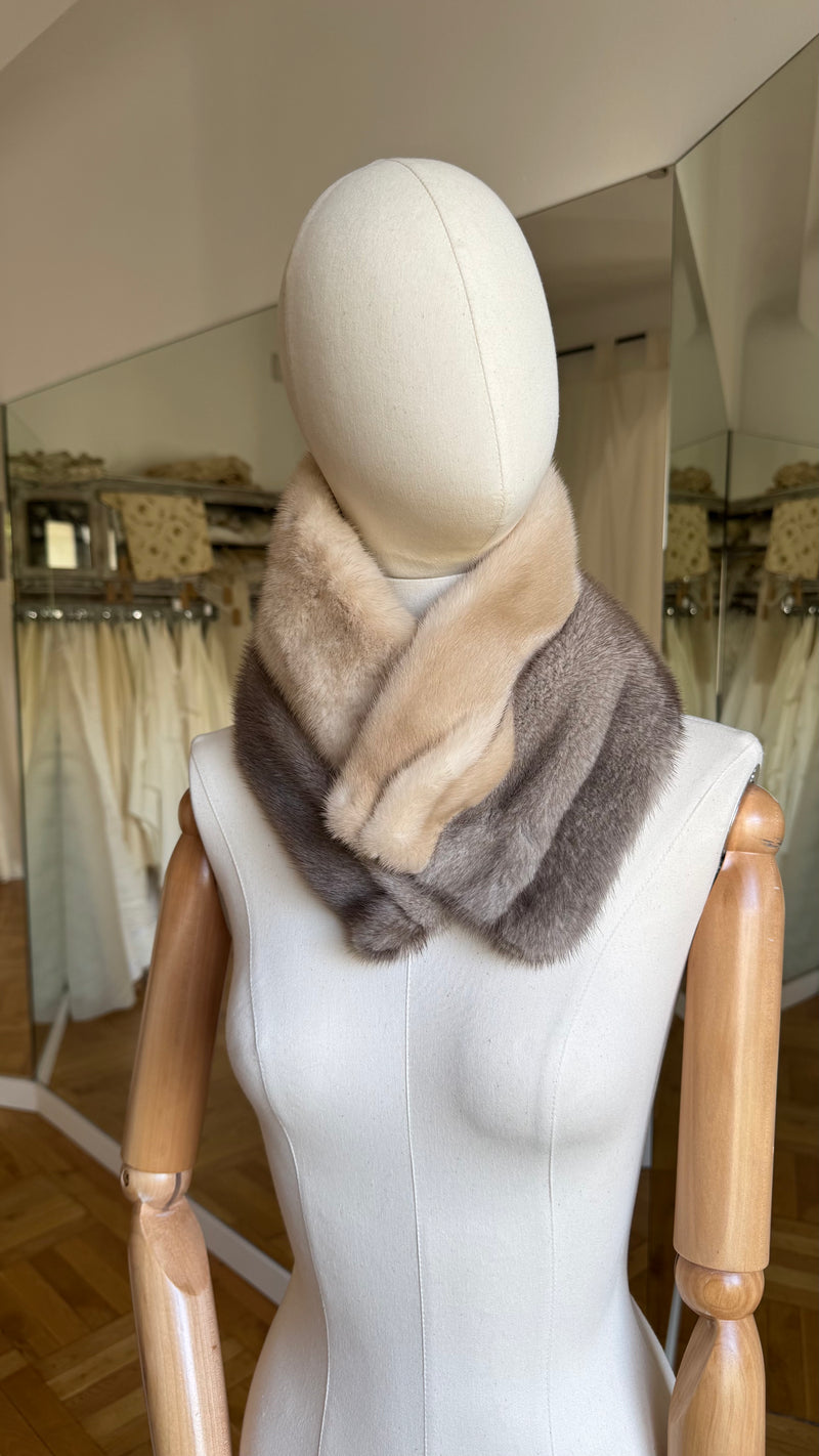 Cuello de visón Gris y Crudo