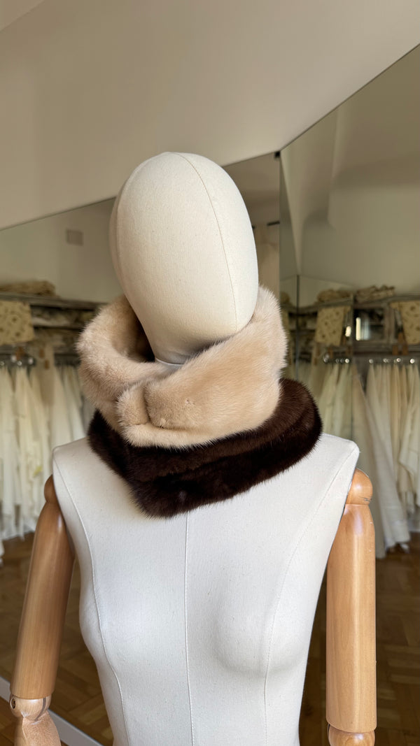 Cuello de visón Crudo y Chocolate