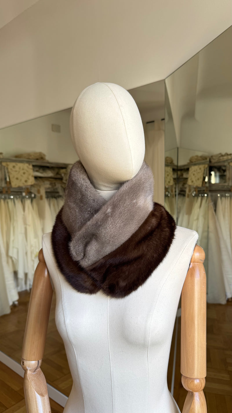 Cuello de visón Gris y Chocolate