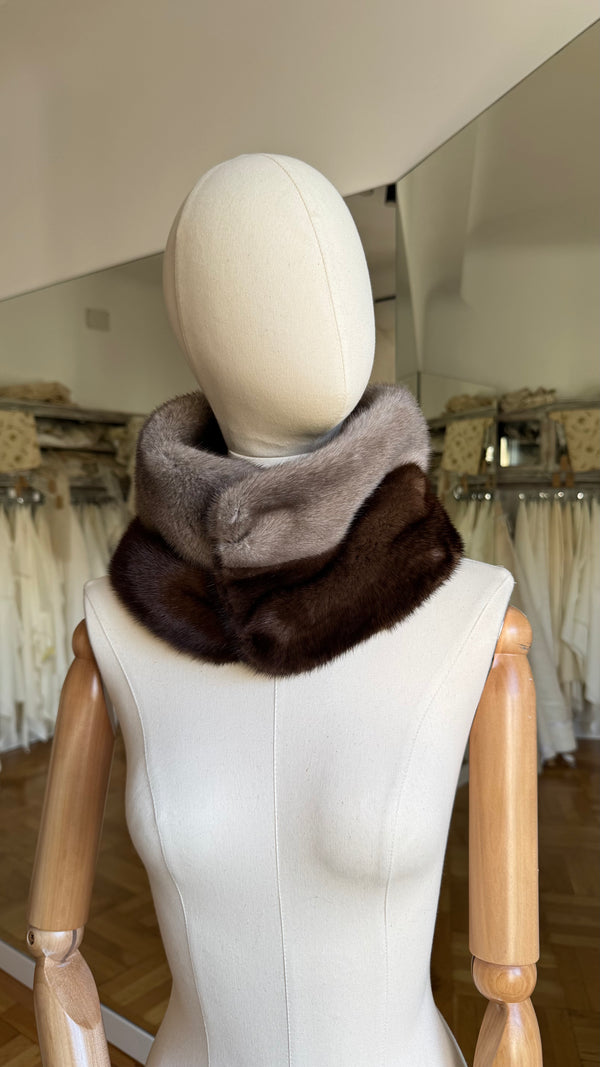 Cuello de visón Gris y Chocolate