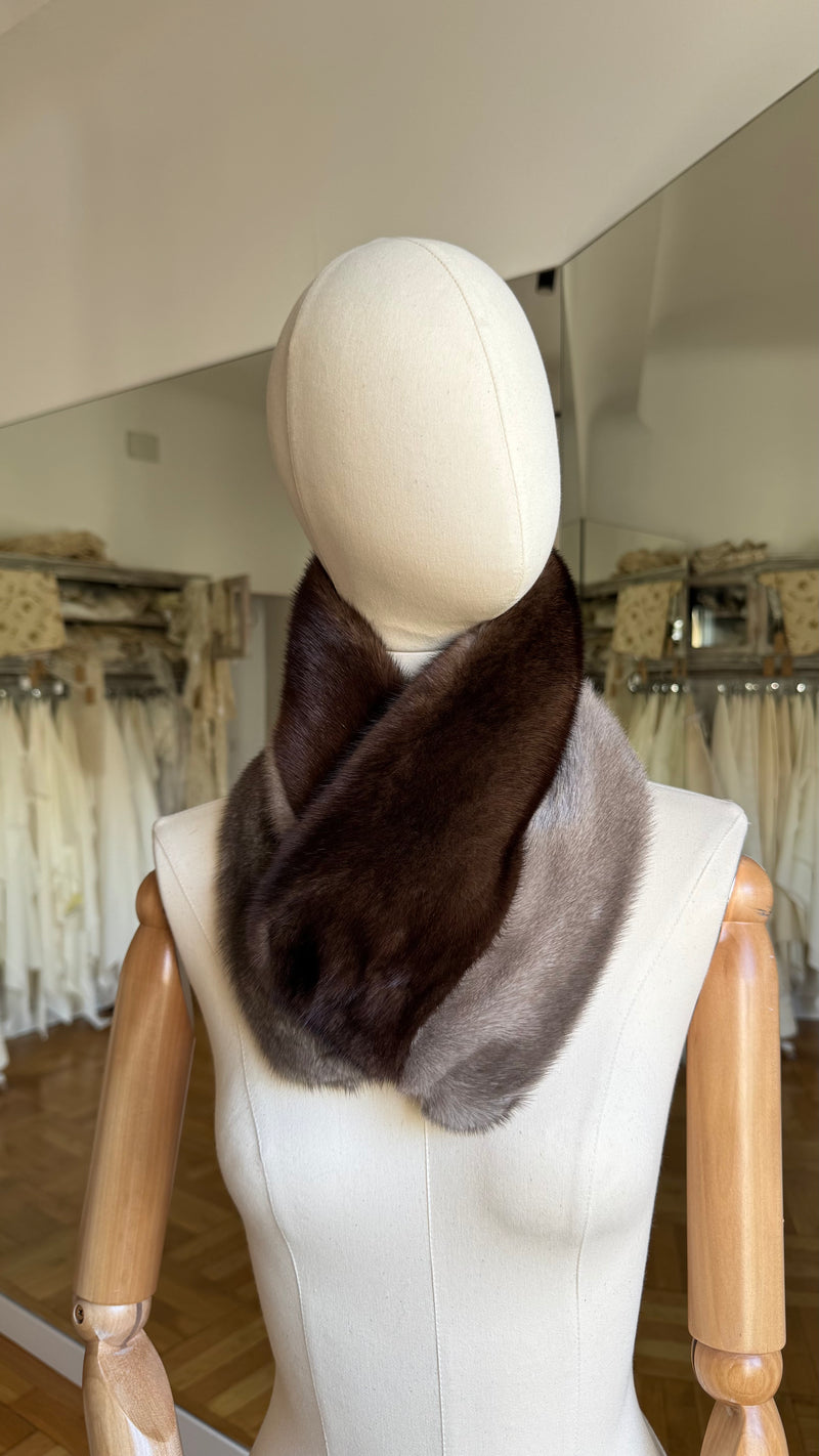 Cuello de visón Gris y Chocolate