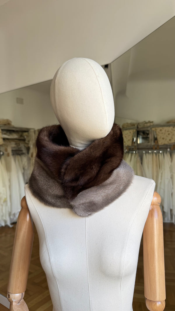 Cuello de visón Gris y Chocolate